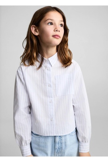 MANGO Kids Cămașă în dungi cu buzunare