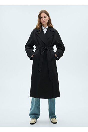 MANGO Woman Oversize Long Double Button Trench Coat