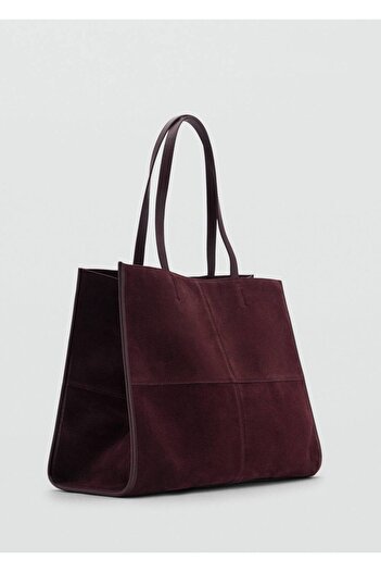 MANGO Woman Shopper-Tasche aus genähtem Leder