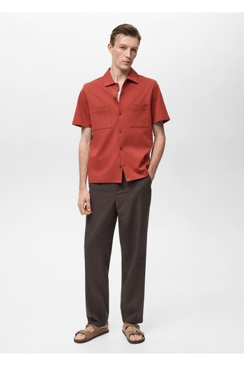 MANGO Man Cotton shirt with pockets on the chest