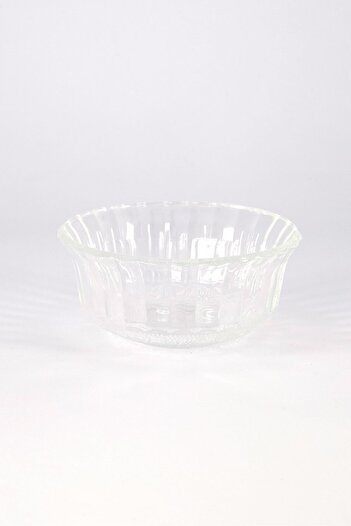 Muy Mucho Embossed Glass Bowl, Transparent