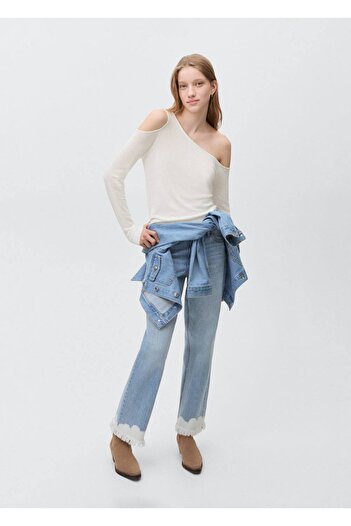 Mango Teen Pulover tricotat asimetric