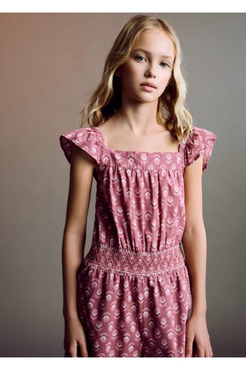 MANGO Kids Logo Patterned Jumpsuit