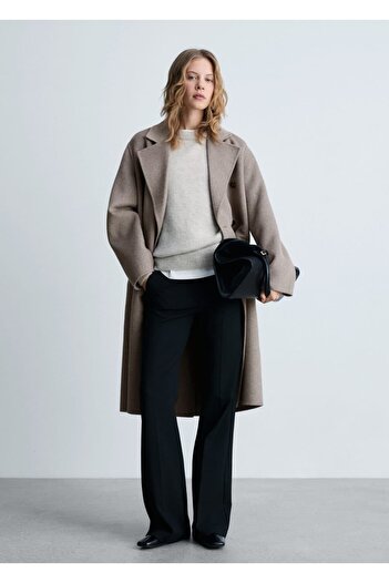 MANGO Woman Oversize ručně vyráběný dlouhý kabát