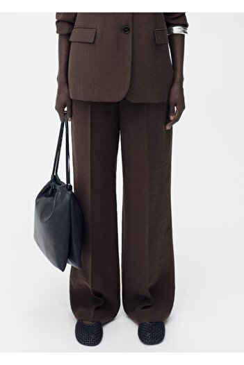MANGO Woman Straight Cut Lyocell Fabric Pants