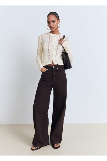 MANGO Woman Embroidered Knitwear Cardigan