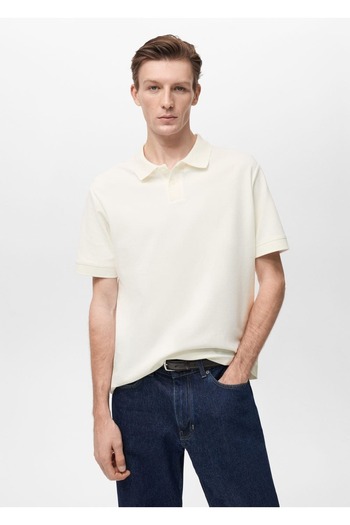 MANGO Man Regular Fit Cotton Pique Polo Shirt