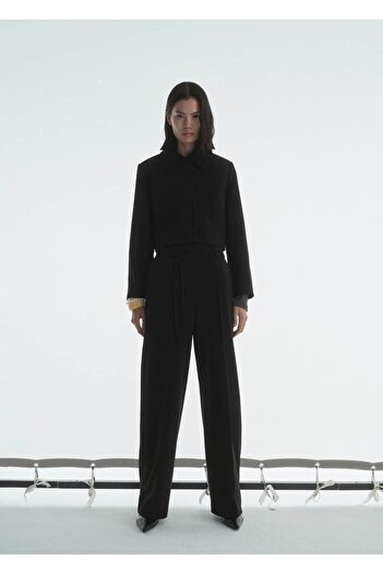 MANGO Woman Crop jacket με γιακά