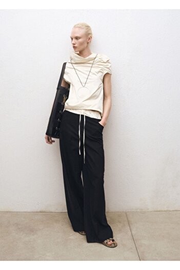 MANGO Woman Combined Wool Blend Jogger Pants