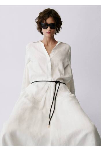 MANGO Woman Regular Fit Linen Shirt
