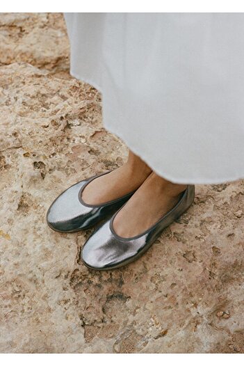 MANGO Woman Metallic Ballerinas