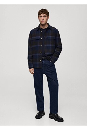 MANGO Man Checkered Flannel Shirt Jacket