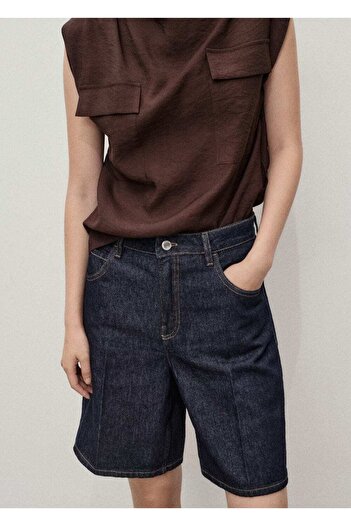 MANGO Woman Pantaloni scurți bermuda cu talie înaltă