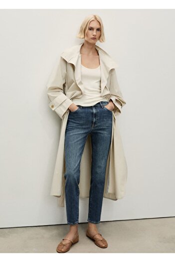 MANGO Woman Claudia Slim Cut Crop Jean Trousers