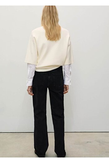 MANGO Woman Matilda düz kesim orta bel jean pantolon