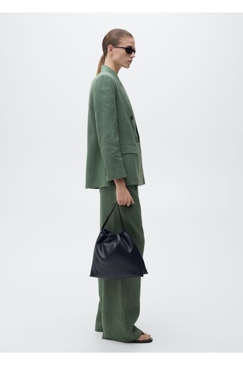 MANGO Woman Straight cut linen trousers