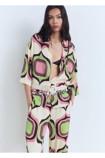 MANGO Woman Geometric Patterned Pants