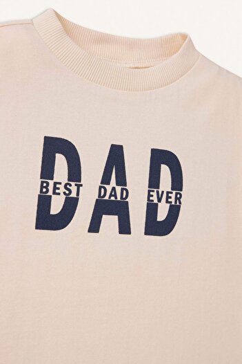 DeFacto Baby Boy Dad Printed Crew Neck Short Sleeve T-Shirt C3997A525Sm
