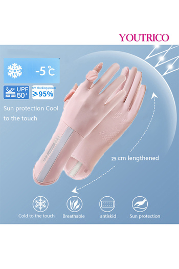 Youtrico Sun Protection Gloves Summer Cycling Fingerless Gloves For Driving Spf50 High Protection