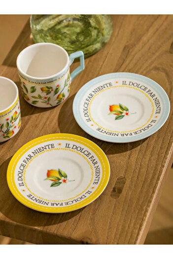 LC Waikiki Lcw Home Mixed Flower Printed 2 Personality Porcelain Coffee Cup Set 90 ml