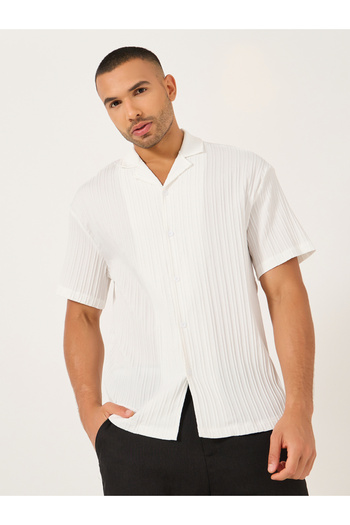 Take Two By Styli Solid Short Sleeve Camp Collar Regular Fit Shirt