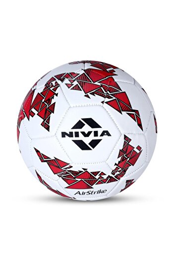 Nivia Air Strike Size 5 Football – Durable PU, Machine Stitched, White