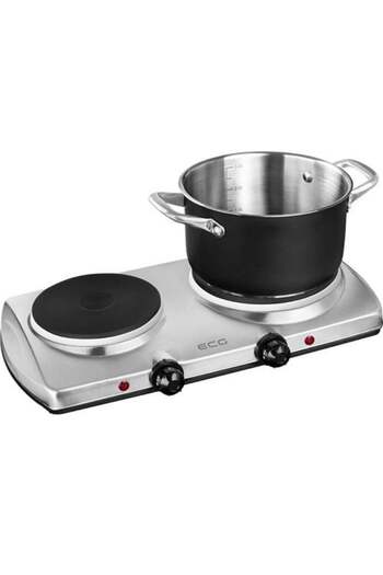 ECG Electric hob EV 2512, 2 rings 185 mm and 155 mm, input power 1500W+1000W, steel