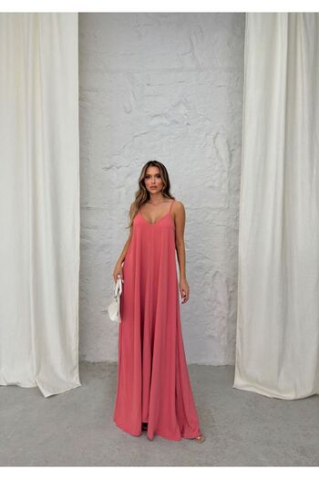IŞILDA FASHION Women's Long Strap Casual Dress
