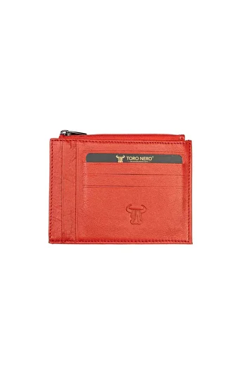 Toro Nero Men's card holder made of red genuine leather Amis