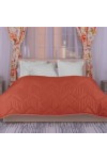 Pucioasa Winter wool quilt, damask polycotton 160X210cm, orange