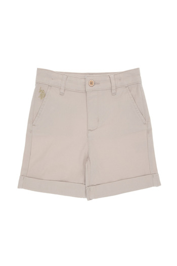 U.S. Polo Assn. Kız Çocuk Bej Cepli Dokuma Şort 50309143-VR011
