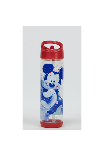 SUNCE Disney Mickey Mouse Plastic Water Bottle with Straw 500 ml