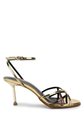 Tamer Tanca Women's Genuine Leather Gold Heeled Shoes