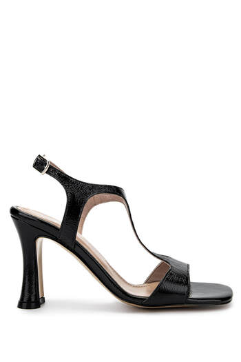 Tamer Tanca Women's Genuine Leather Black Patent Leather High Heels