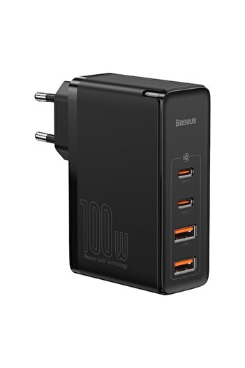 Baseus CCGAN2P L01 C152 2x USB-C PD 100W + 2x USB-A QC3.0 Charger with Type-C to Type-C Cable - Blac
