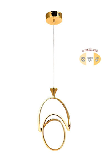 B&F STORE NEW STYLE Badem Modern Sarkıt Led Avize 3 Renk Tekli Gold Kaplamalı