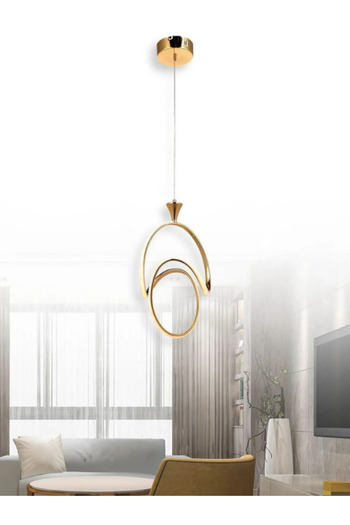B&F STORE NEW STYLE Badem Modern Sarkıt Led Avize 3 Renk Tekli Gold Kaplamalı