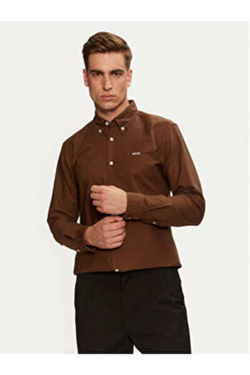 BOSS Mens Shirt 50521996 Brown