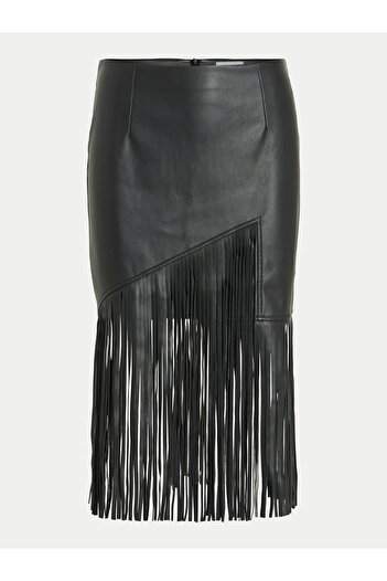 VILA vila Women's Faux Leather Skirt 14100271 Black
