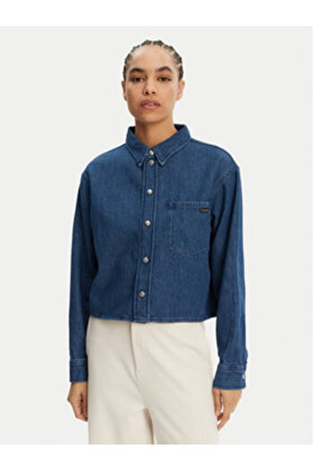 Calvin Klein Jeans Γυναικείο Τζιν Πουκάμισο J20J225518 Μπλε Σκούρο Μπλε