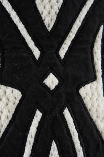 Machinist Mchnst Knit m Letter Applique Tee Ecru