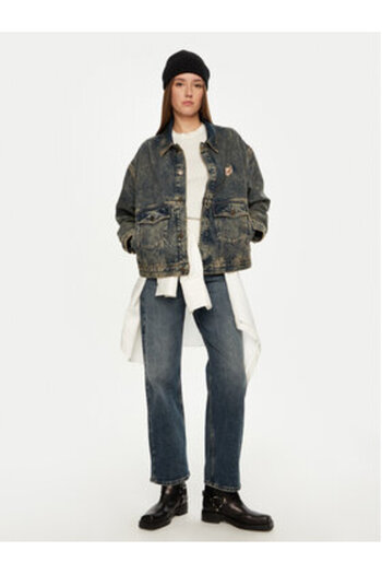 American Vintage Jachetă din denim pentru femei JOY16FH24 albastră