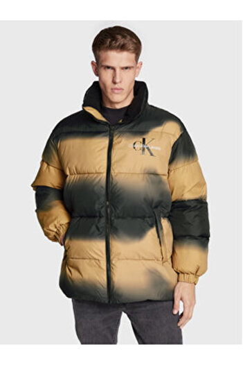 Calvin Klein Jeans Ανδρικό Χειμερινό Μπουφάν J30J3219700GK Μπεζ, Πολύχρωμο