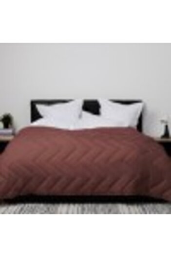 Pucioasa Winter wool quilt with cotton face (damask) 160x210cm, Sulfur, Brown