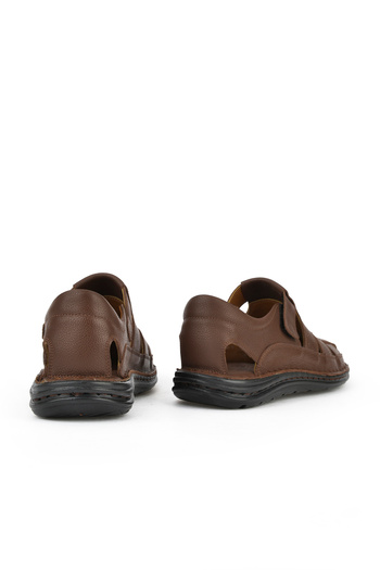 Ziya , Ανδρικά πέδιλα Comfort από γνήσιο δέρμα 1511052Z5064 Καφέ