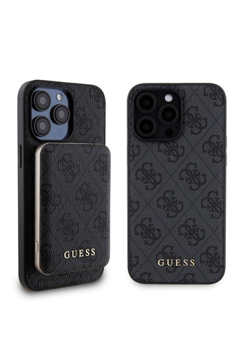 Guess Husă pentru iPhone 15 Pro Max - Guess Hardcase Powerbank MagSafe (GUBPM5P15X4GEMGK) - Negru