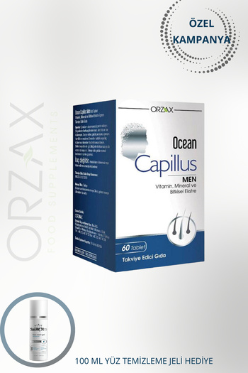 Ocean Capillus Men 60 Tablets Herbal Extract, Vitamins and Minerals + 100 ml Facial Cleansing Gel Gift