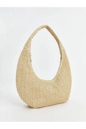 LC Waikiki Lcw Accessories Ecru Women's Straw Shoulder Bag