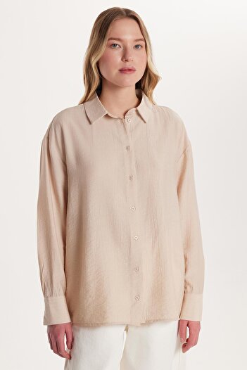 Tudors Women's Regular Fit Long Sleeve Stone Shirt with Back Tie Detail