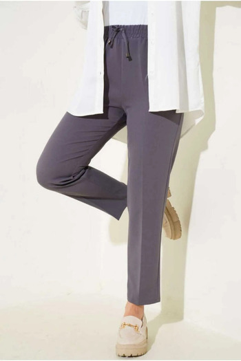memetti m şekil Women's Large Size Smoked Carrot Leg Trousers
